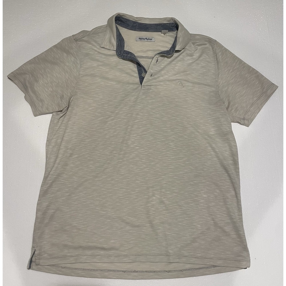 Mens Tommy Bahama Casual Beige Polo Shirt Size Large